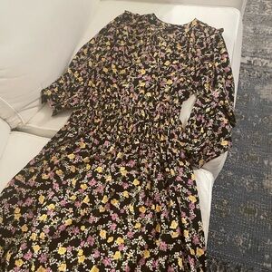 Current Air Black Floral Long Sleeve Dress